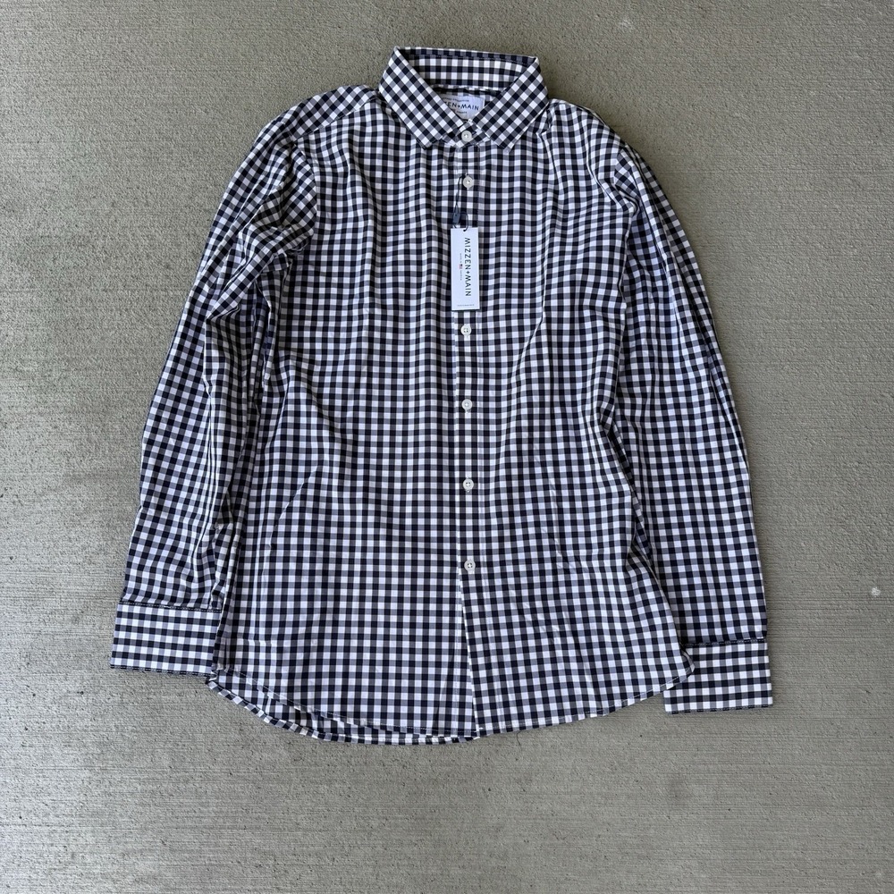 Mizzen + Main Leeward Collection Trim Fit Check Shirt Medium Performance USA